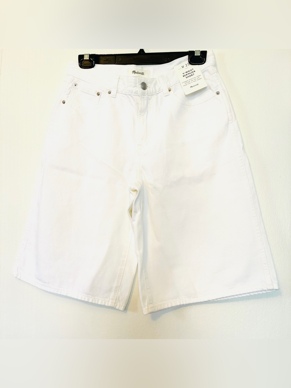 Madewell Women’s White The V-Waist Bermuda Short.25.NWT. - Picture 8 of 16